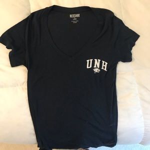UNH university of New Hampshire v neck tee shirt